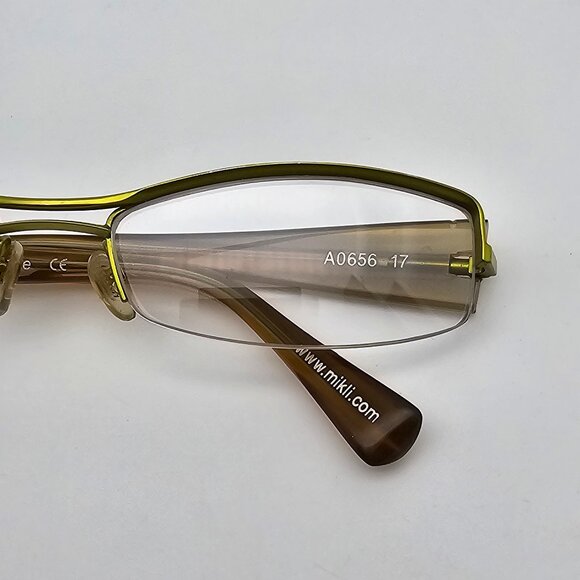 Alain Mikli A0656 17 Lime Green Semi Rimless Eyeglasses Frame w Flexhinge France - Picture 13 of 14